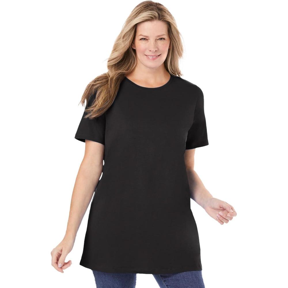 image:imageWoman Within Plus Size Perfect Crewneck TunicBlack