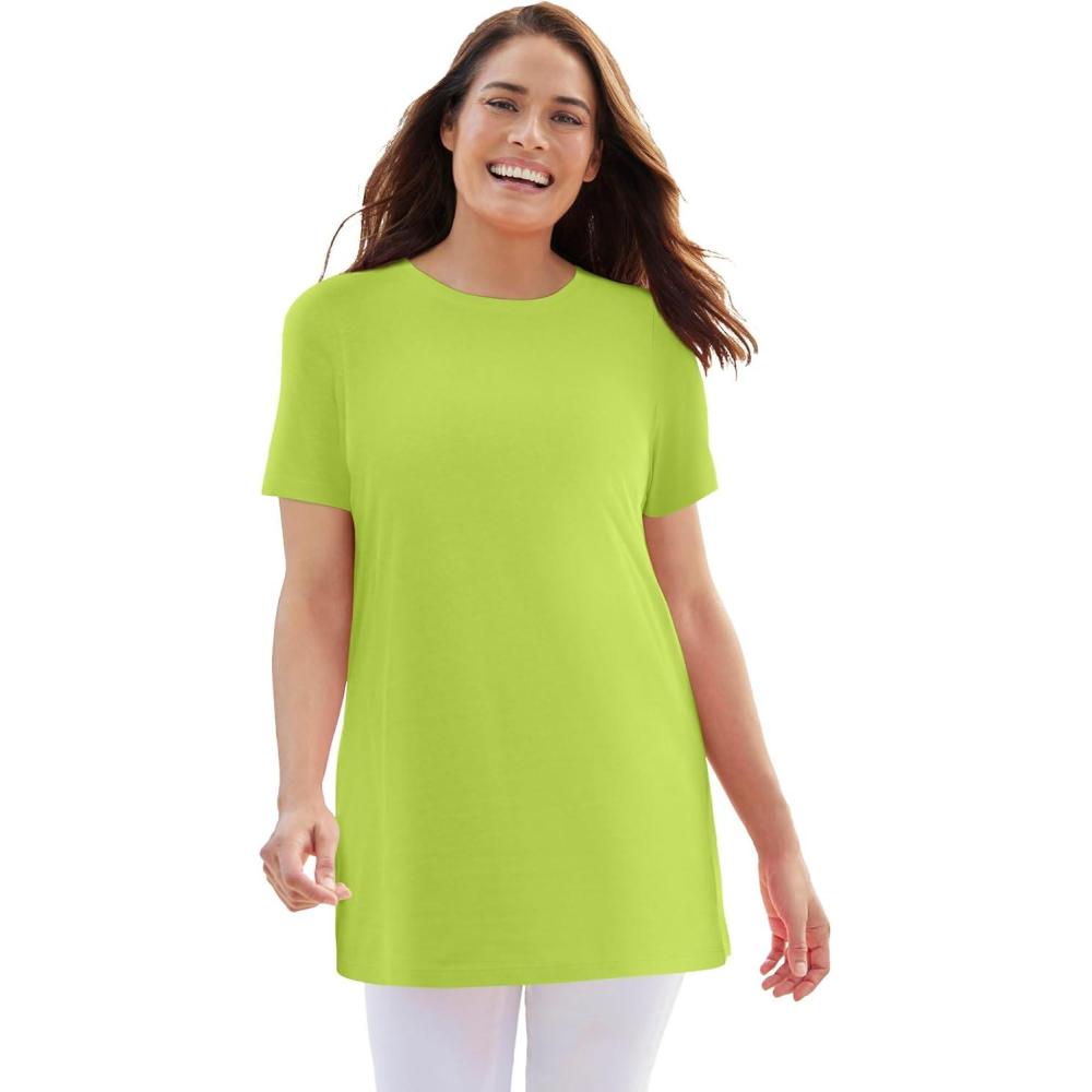 image:imageWoman Within Plus Size Perfect Crewneck TunicLime