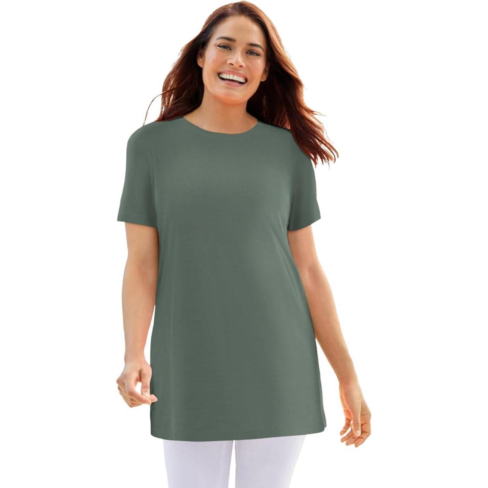 image:imageWoman Within Plus Size Perfect Crewneck TunicPine