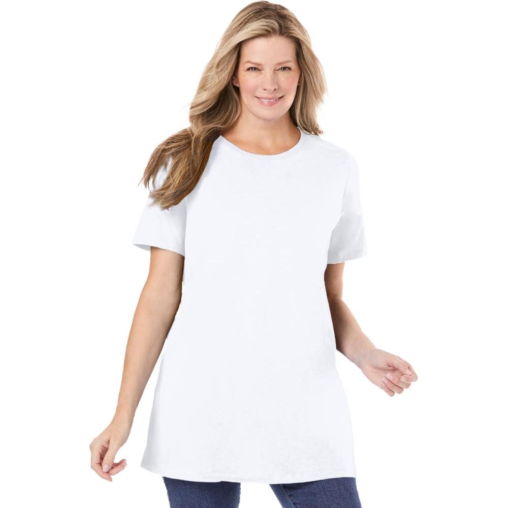 image:imageWoman Within Plus Size Perfect Crewneck TunicWhite
