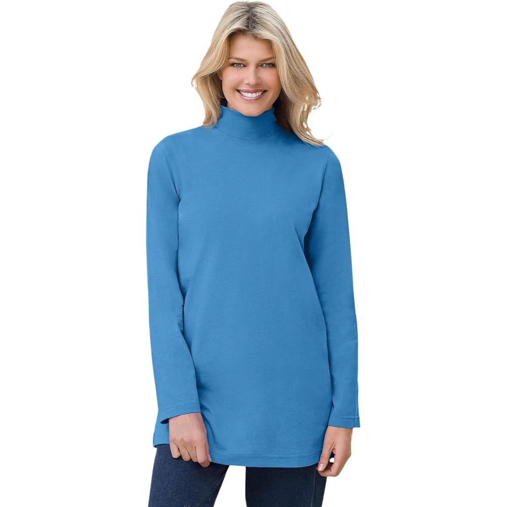 image:imageWoman Within Plus Size Perfect Mockneck TunicAzure Blue