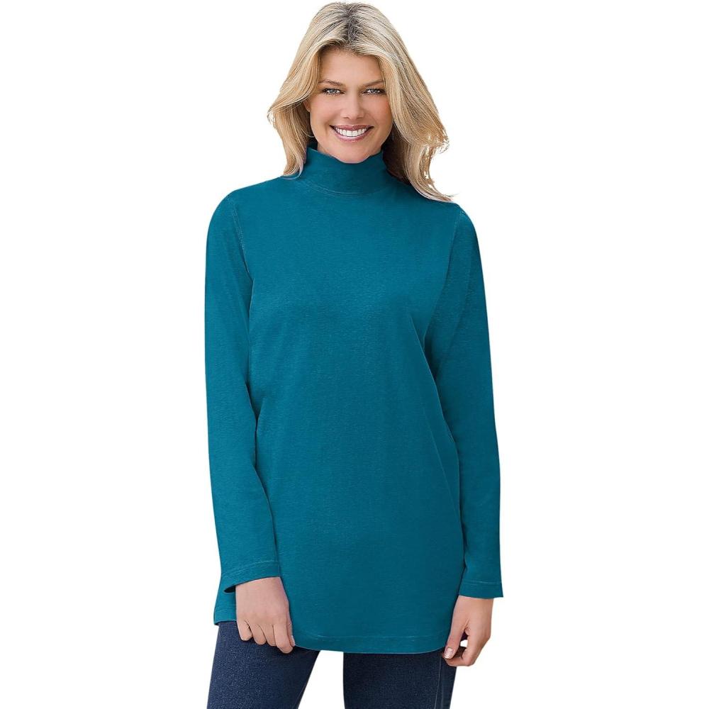 image:imageWoman Within Plus Size Perfect Mockneck TunicDeep Teal
