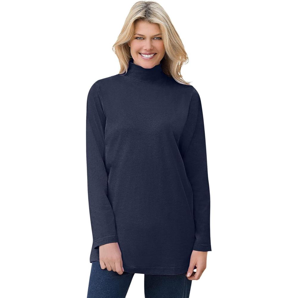 image:imageWoman Within Plus Size Perfect Mockneck TunicNavy