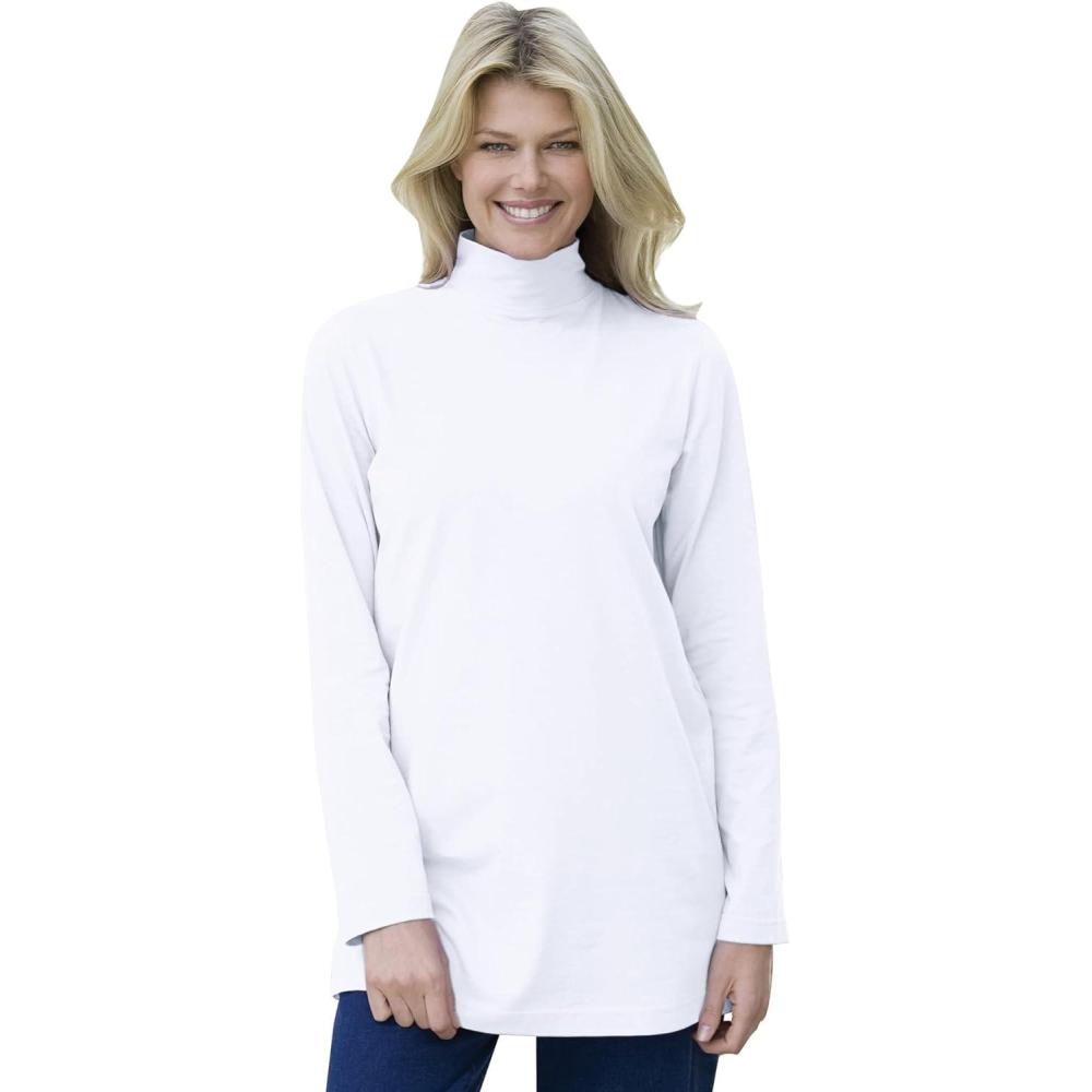image:imageWoman Within Plus Size Perfect Mockneck TunicWhite