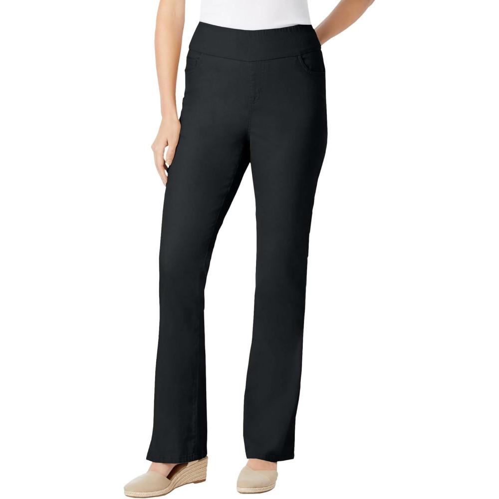image:imageWoman Within Plus Size PullOn Bootcut GapFree Stretch Denim JeansBlack