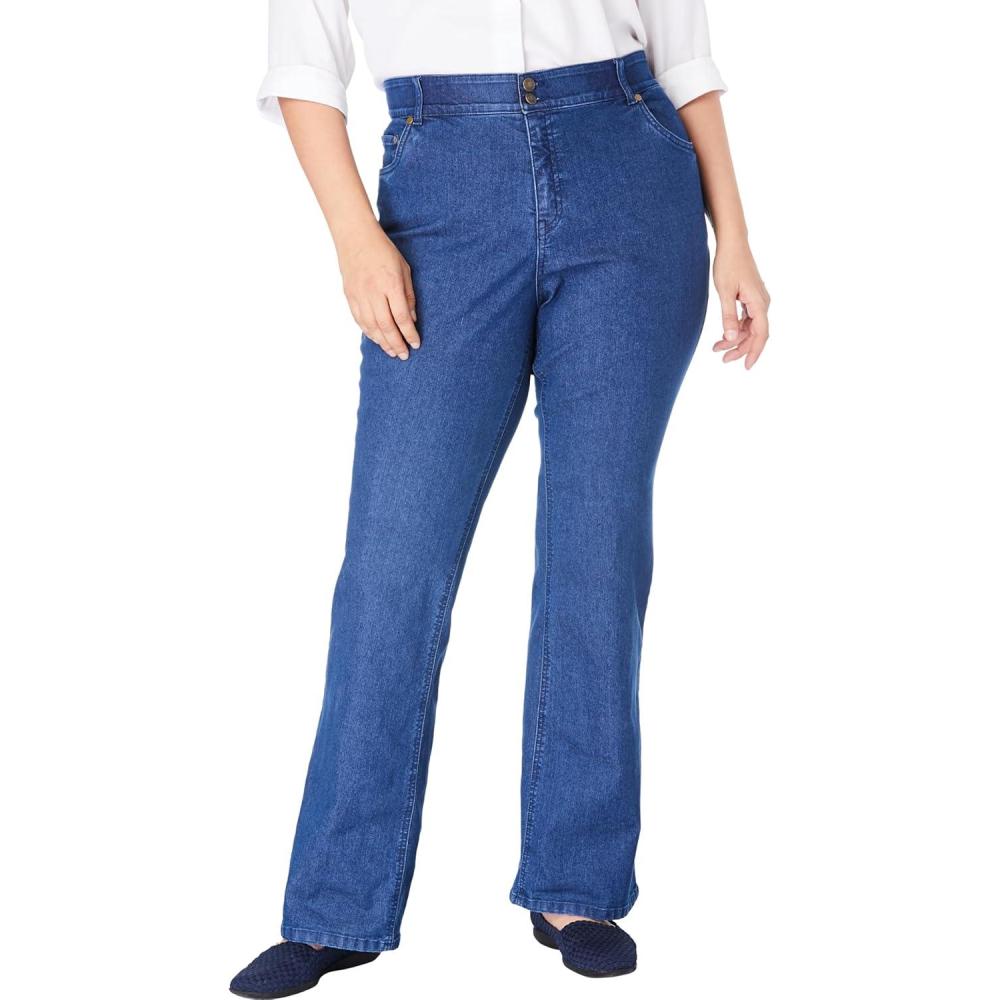 image:imageWoman Within Plus Size Stretch Builtin Slimming Panel Bootcut JeansMedium Stonewash