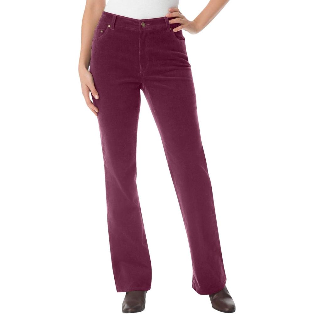 image:imageWoman Within Plus Size Stretch Corduroy Bootcut PantDeep Claret