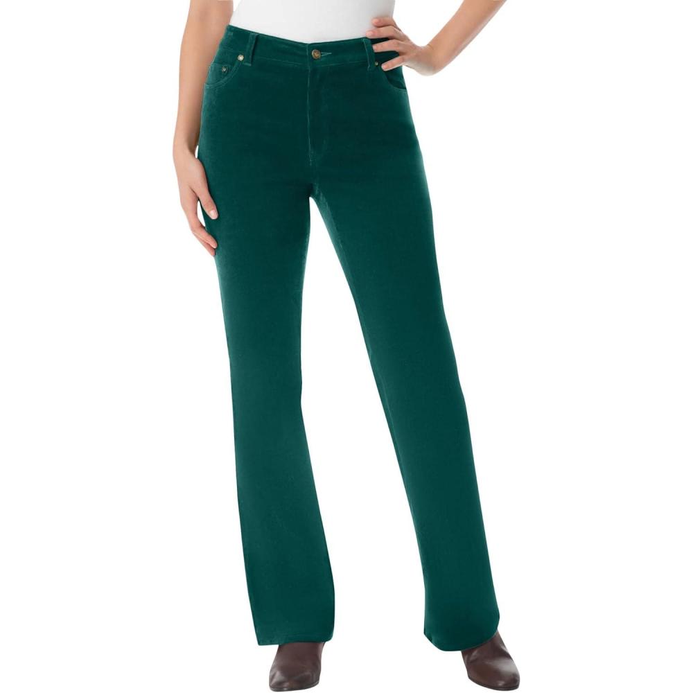 image:imageWoman Within Plus Size Stretch Corduroy Bootcut PantEmerald Green