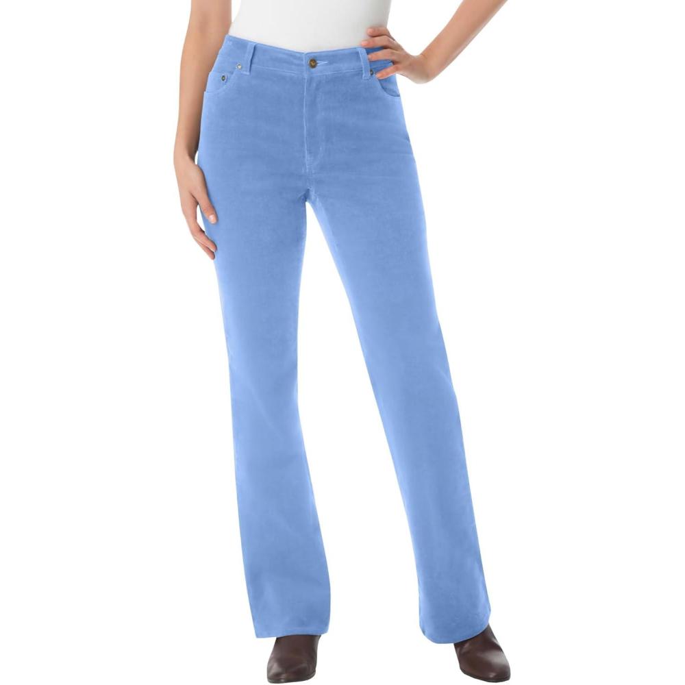 image:imageWoman Within Plus Size Stretch Corduroy Bootcut PantFrench Blue