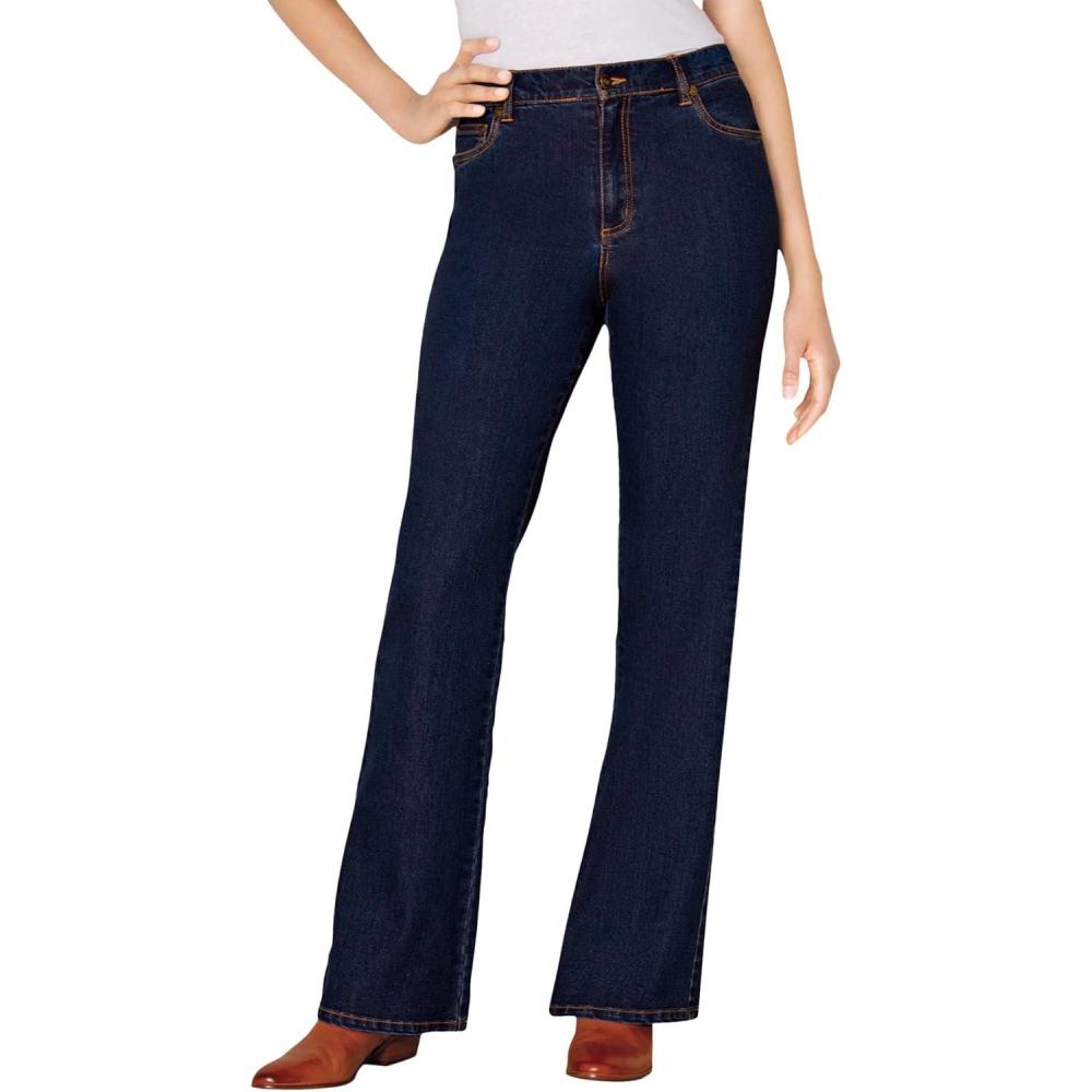 image:imageWoman Within Plus Size Stretch Denim FivePocket Bootcut JeansIndigo