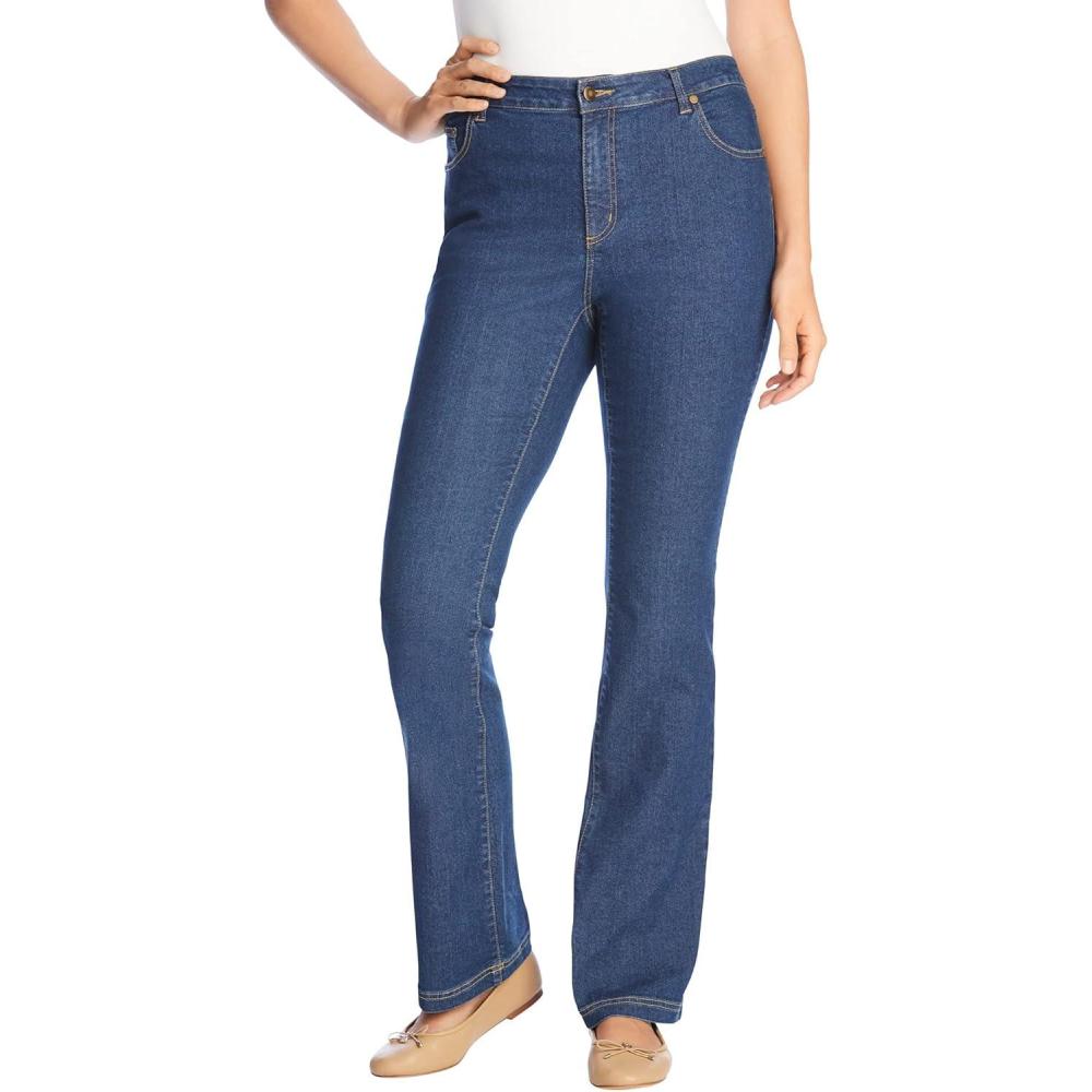 image:imageWoman Within Plus Size Stretch Denim FivePocket Bootcut JeansMedium Stonewash