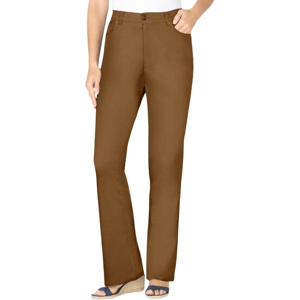 image:imageWoman Within Plus Size Stretch Denim FivePocket Bootcut JeansToffee