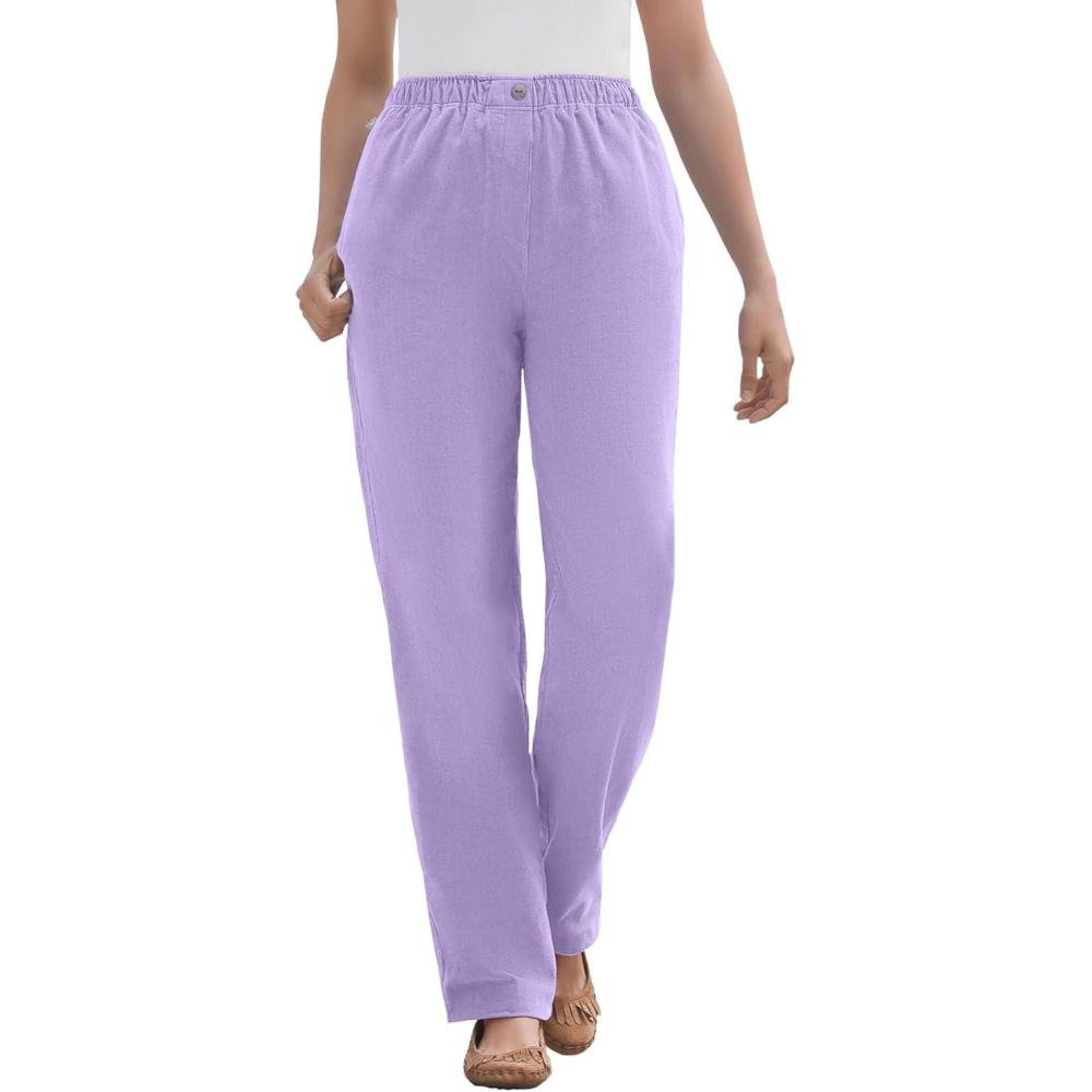 image:imageWoman Within Plus Size Tall 7Day Corduroy StraightLeg PantSoft Iris