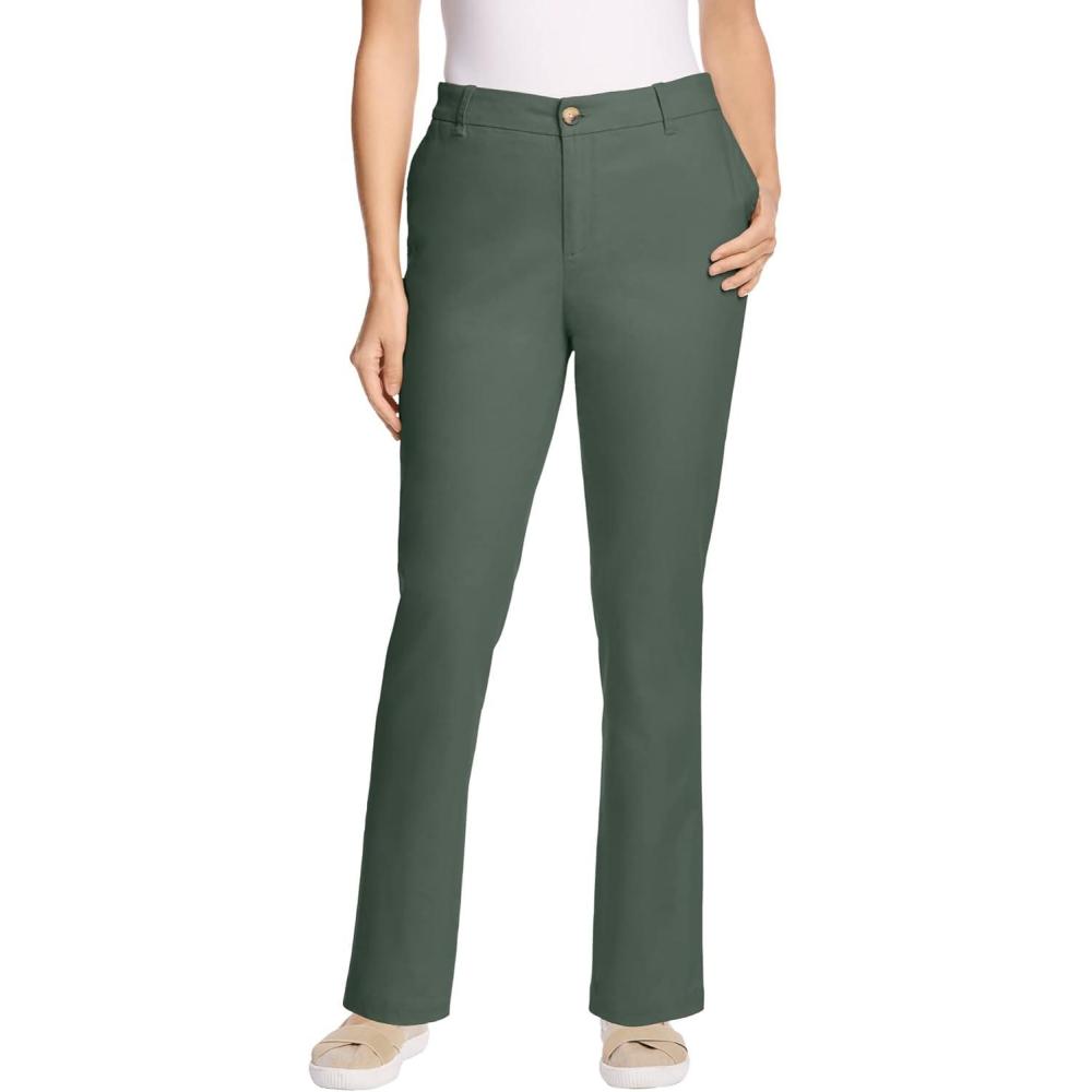 image:imageWoman Within Plus Size Tall Adjustable Waist StraightLeg ChinoPine