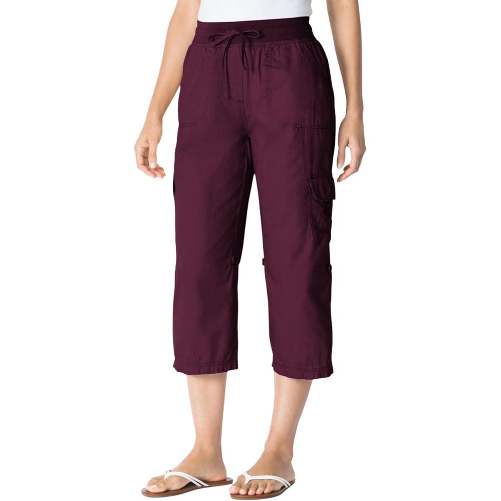 image:imageWoman Within Womens Convertible Length Cargo CapriBermuda PantsDeep Claret