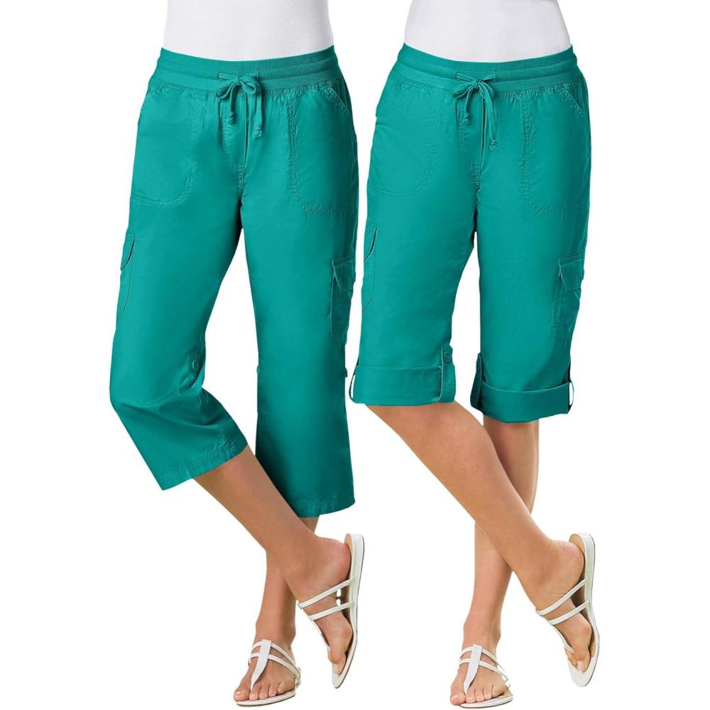image:imageWoman Within Womens Convertible Length Cargo CapriBermuda PantsWaterfall
