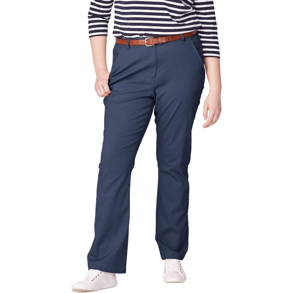 image:imageellos Plus Size Stretch Chino MidRise Classic Bootcut PantsNavy