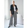 Ellos Plus Size Wide-Leg Soft Pants with Back Elastic(Black)