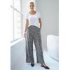 Ellos Plus Size Wide-Leg Soft Pants with Back Elastic(Navy)