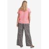Ellos Plus Size Wide-Leg Soft Pants with Back Elastic(Navy)