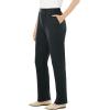 Woman Within Plus Size 7-Day Knit Ribbed Straight-Leg Pull-On Pants(Black)