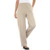 Woman Within Plus Size 7-Day Knit Ribbed Straight-Leg Pull-On Pants(Black)