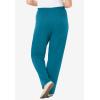 Woman Within Plus Size 7-Day Knit Ribbed Straight-Leg Pull-On Pants(Deep Teal)