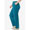 Woman Within Plus Size 7-Day Knit Ribbed Straight-Leg Pull-On Pants(Deep Teal)