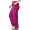 Woman Within Plus Size 7-Day Knit Ribbed Straight-Leg Pull-On Pants(Raspberry)