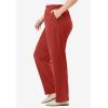 Woman Within Plus Size 7-Day Knit Ribbed Straight-Leg Pull-On Pants(Red Ochre)
