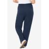 Woman Within Plus Size 7-Day Knit Ribbed Straight-Leg Pull-On Pants(Royal Navy)