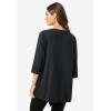 Woman Within Plus Size 7-Day Layered 2-In-1 Tunic(Black Bias Stripe)