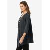 Woman Within Plus Size 7-Day Layered 2-In-1 Tunic(Black Bias Stripe)