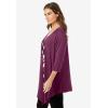 Woman Within Plus Size 7-Day Layered 2-In-1 Tunic(Deep Claret Bias Stripe)
