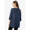 Woman Within Plus Size 7-Day Layered 2-In-1 Tunic(Navy Multi Bias Stripe)