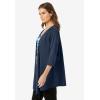 Woman Within Plus Size 7-Day Layered 2-In-1 Tunic(Navy Multi Bias Stripe)