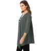Woman Within Plus Size 7-Day Layered 2-In-1 Tunic(Pine Bias Stripe)