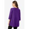 Woman Within Plus Size 7-Day Layered 2-In-1 Tunic(Radiant Purple Bias Stripe)