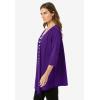 Woman Within Plus Size 7-Day Layered 2-In-1 Tunic(Radiant Purple Bias Stripe)