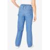 Woman Within Plus Size Back-Elastic All-Cotton Denim Carpenter Jeans(Black)