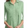 Woman Within Plus Size Button-Front Embroidered Tunic(French Blue Embroidery)