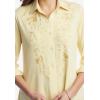 Woman Within Plus Size Button-Front Embroidered Tunic(French Blue Embroidery)