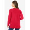 Woman Within Plus Size Cable Knit V-Neck Pullover Sweater(Raspberry Sorbet)