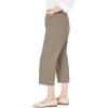 Woman Within Plus Size Capri Elastic Waist Stretch Fineline Denim Jean (Petite Available)(Bark)