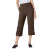 Woman Within Plus Size Capri Elastic Waist Stretch Fineline Denim Jean (Petite Available)(Chocolate)