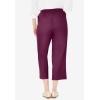 Woman Within Plus Size Capri Elastic Waist Stretch Fineline Denim Jean (Petite Available)(Deep Claret)