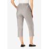 Woman Within Plus Size Capri Elastic Waist Stretch Fineline Denim Jean (Petite Available)(Grey Denim)