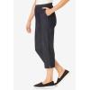 Woman Within Plus Size Capri Elastic Waist Stretch Fineline Denim Jean (Petite Available)(Indigo)