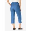 Woman Within Plus Size Capri Elastic Waist Stretch Fineline Denim Jean (Petite Available)(Light Stonewash)