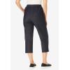 Woman Within Plus Size Capri Elastic Waist Stretch Fineline Denim Jean (Petite Available)(Light Stonewash)